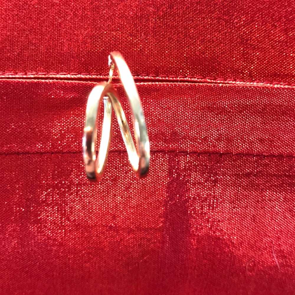 14kt Gold Double Loop de Earrings - Picture 2 of 3
